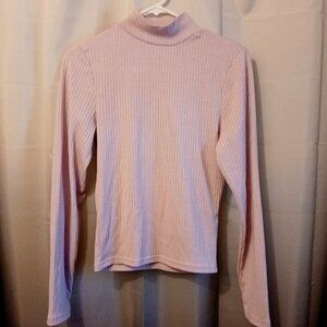 COTTON ON Jr. Large Lilac Ribbed knit Mock neck T-shirt Blouse Top Soft! Long SL